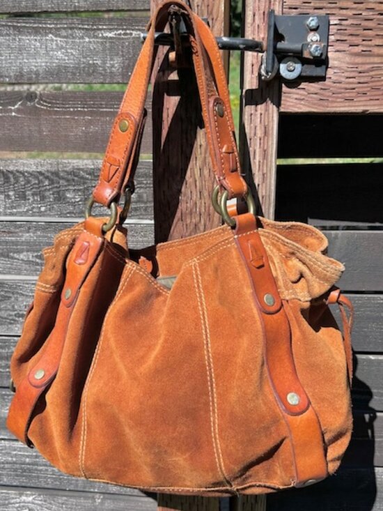 Lucky Brand Handbags - Lucky Brand Soft Suede Brown Boho Handbag